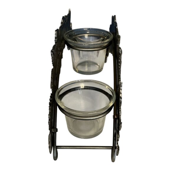 Vintage Spoontiques Hummingbird & Floral Candle Holder Centerpiece – Triple Voti - Picture 2 of 6